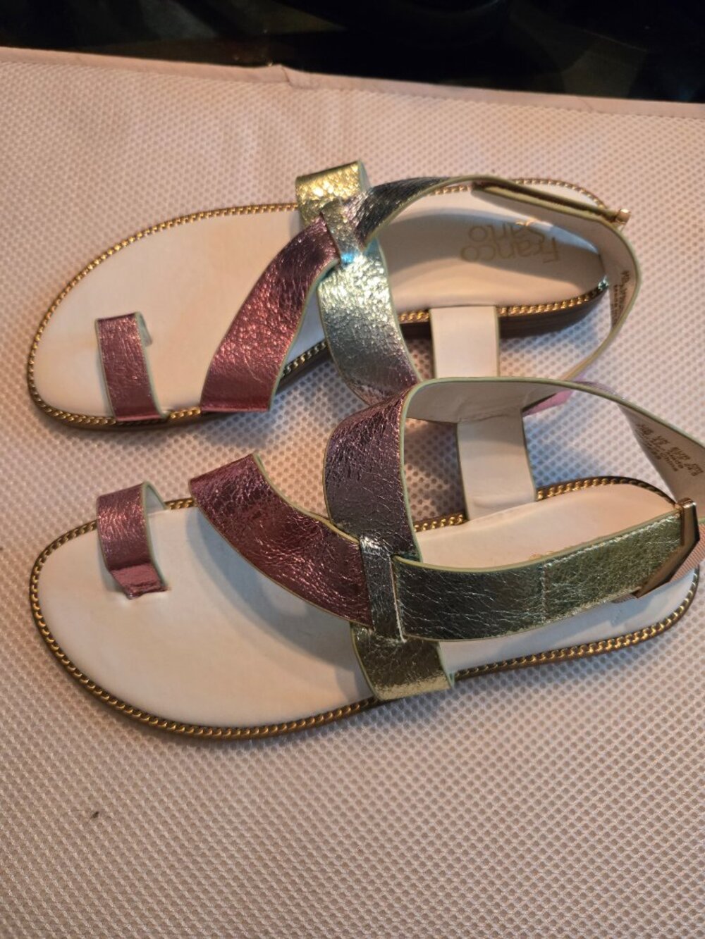 Franco Sarto metallic pastel sandal 7.5, new never worn. Very comfy & cute - Picture 2 of 4